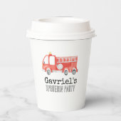 Firetruck Party Cups Papieren Bekers (Achterkant)
