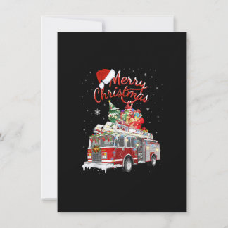 Firetruck Santa Sleigh Fireman-kerstvuurgevechten Kaart