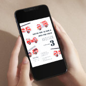 Firetrucks Boy 3e verjaardag Kaart