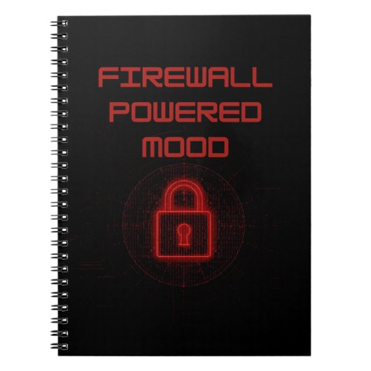 Firewall Powered Mood Cybersecurity Ontwerp Notitieboek (Voorkant)