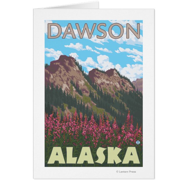 Fireweed & Mountains - Dawson, Alaska (Voorkant)