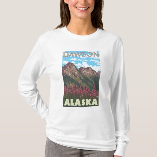 Fireweed & Mountains - Dawson, Alaska T-shirt (Voorkant)