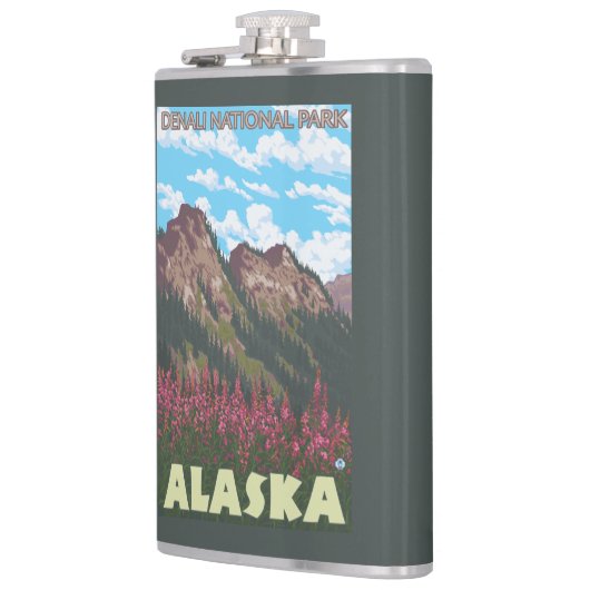 Fireweed & Mountains - Denali Nat'l Park Heupfles (Links)