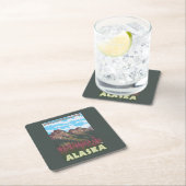 Fireweed & Mountains - Denali Nat'l Park Vierkante Kartonnen Onderzetter (Insitu)