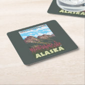 Fireweed & Mountains - Denali Nat'l Park Vierkante Kartonnen Onderzetter (Schuin)