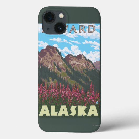 Fireweed & Mountains - Seward, Alaska Case-Mate iPhone Case (Achterkant)