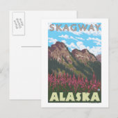 Fireweed & Mountains - Skagway, Alaska Briefkaart (Voorkant / Achterkant)