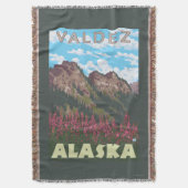 Fireweed & Mountains - Valdez, Alaska Deken (Voorkant Verticaal)