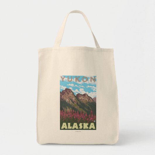 Fireweed & Mountains - Yukon, Alaska Tote Bag (Voorkant)