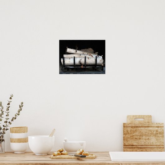 Firewood in het Poster Hearth (Keuken)