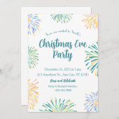 Firework Aquarelle plaisir Noël invitation (Devant / Derrière)