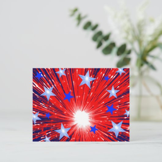 Firework Carte postale Rouge Blanc Bleu (Debout devant)