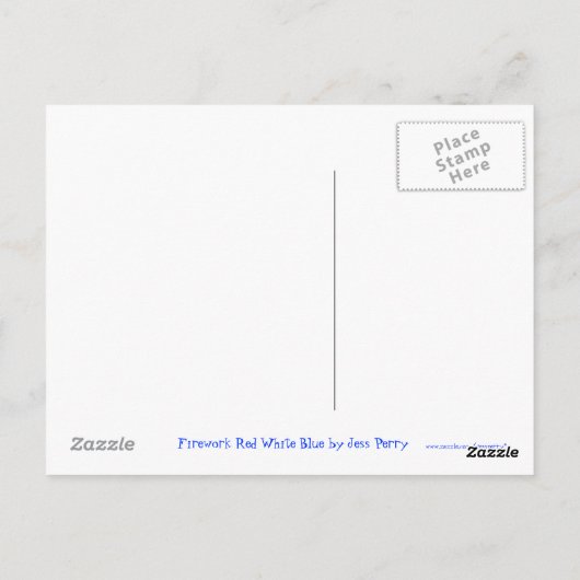 Firework Carte postale Rouge Blanc Bleu (Dos)