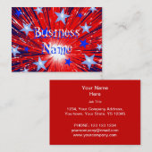 Firework Red White Bue carte de visite chubby (Devant / Derrière)