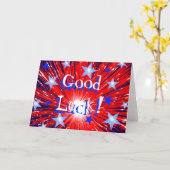 Firework Rouge Blanc Bleu' Carte Bonne chance (Fleur jaune)