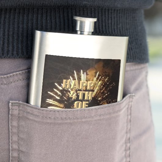 Fireworks 10 4 juillet fiole en acier inoxydable (En situation)
