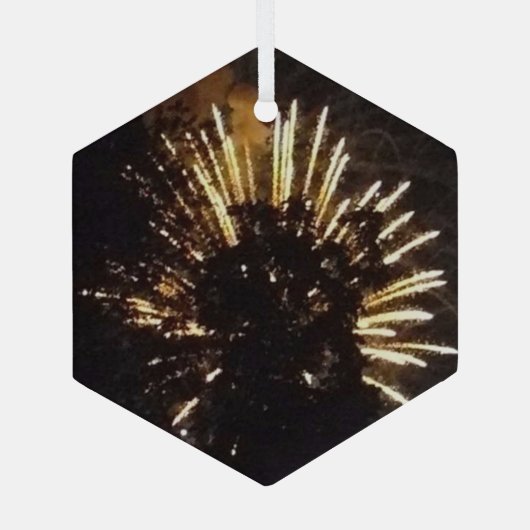 Fireworks 10 ornement hexagone en verre (Verso)