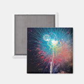 Fireworks 2 Inch Square Magnet Magneet (Voorkant / Achterkant)