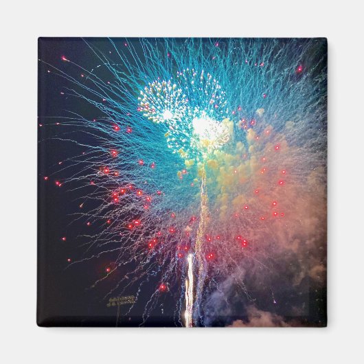 Fireworks 2 Inch Square Magnet Magneet (Voorkant)