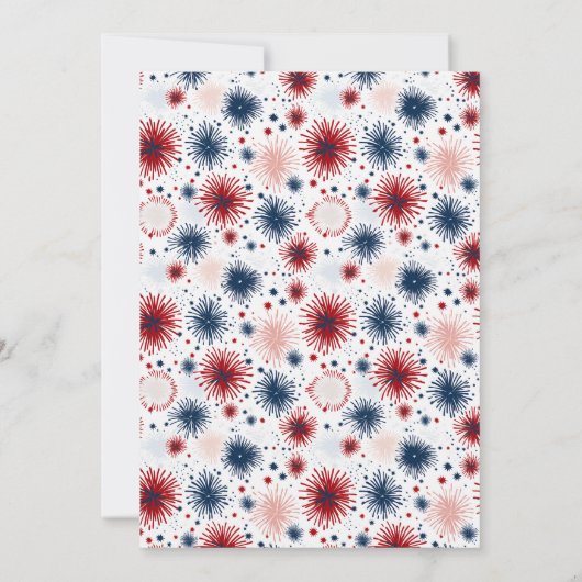 Fireworks 4 juillet BBQ Invitation (Dos)