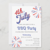 Fireworks 4 juillet BBQ Party Invitation (Devant)