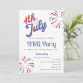 Fireworks 4 juillet BBQ Party Invitation (Debout devant)