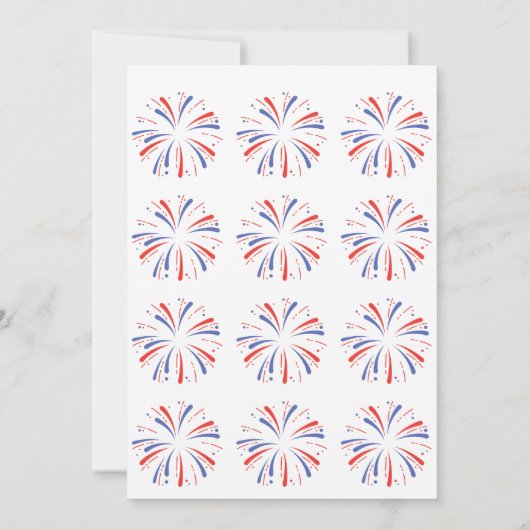 Fireworks 4 juillet BBQ Party Invitation (Dos)