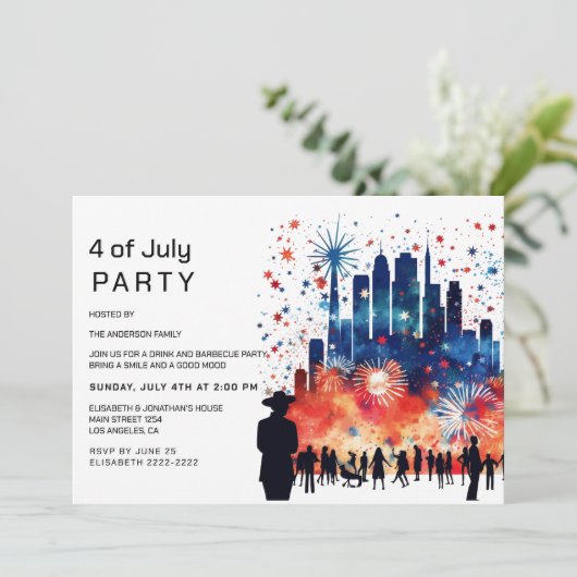 Fireworks 4 juillet Invitations (Debout devant)