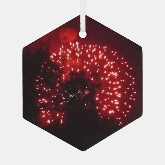 Fireworks 7 ornement hexagone en verre (Verso)