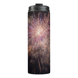 Fireworks aangepaste monogram tumbler thermosbeker