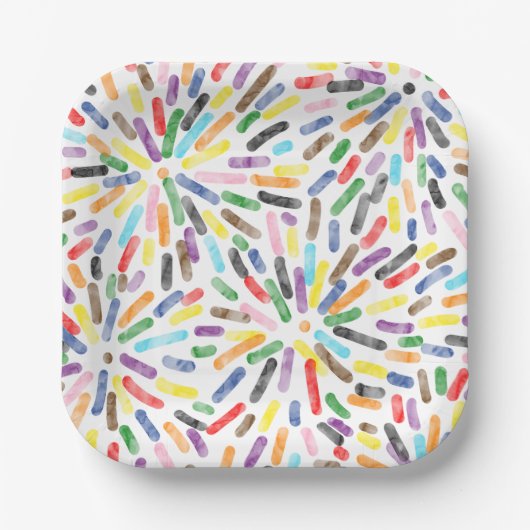 Fireworks Abstracte LGBTQ+ Rainbow Progress Pride Papieren Bordje (Voorkant)