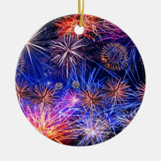 Fireworks-afbeelding voor cirkelvormgeving keramisch ornament