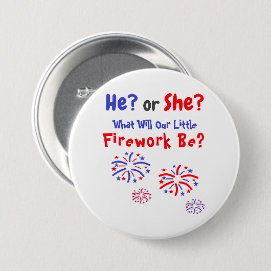 Fireworks American Gender onthulling Ronde Button 7,6 Cm (Voorkant /achterkant)