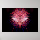 Fireworks Art: rood en wit Poster (Voorkant)