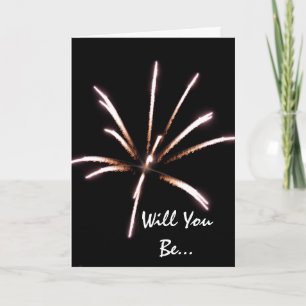 Fireworks Be My Groomsman Invitation Card