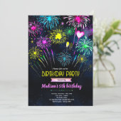 Fireworks Birthday party Invitation (Debout devant)