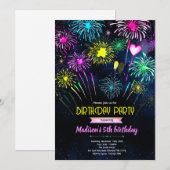 Fireworks Birthday party Invitation (Devant / Derrière)
