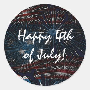 Fireworks Burst 4 juli Red White Blue Sticker
