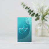 Fireworks Burst Monogramme Turquoise Cartes de vis (Debout devant)