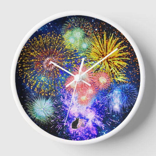 Fireworks Bursts Clock (Voorkant)