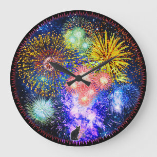 Fireworks Bursts Clock Grote Klok
