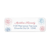 Fireworks Burwork-bursts op de Onafhankelijkheidsd Etiket (Voorkant)