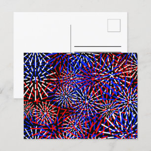 Fireworks Design voor Amerikaanse vlaggenkleuren Briefkaart