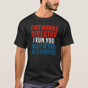Fireworks Director I run Back-up Terry Zet het in T-shirt