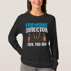 Fireworks Director Ik ben hier om de 4de van J te T-shirt