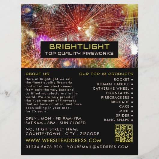 Fireworks Display, Fireworks Sales Flyer (Voorkant)