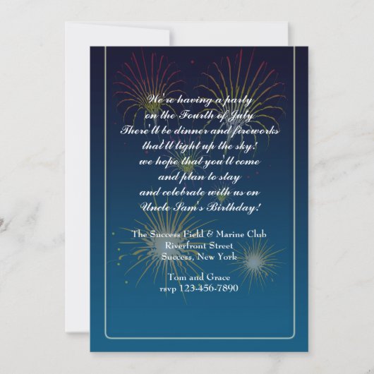 Fireworks Display Invitation Kaart (Voorkant)