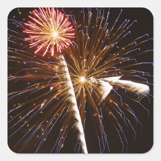 Fireworks-display op de Savannah-rivier Vierkante Sticker (Voorkant)