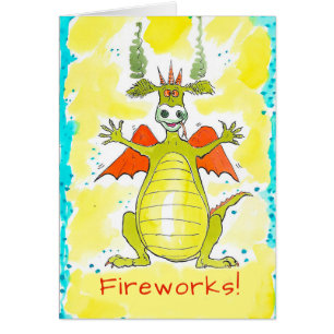 Fireworks dragon Birthday-kaart