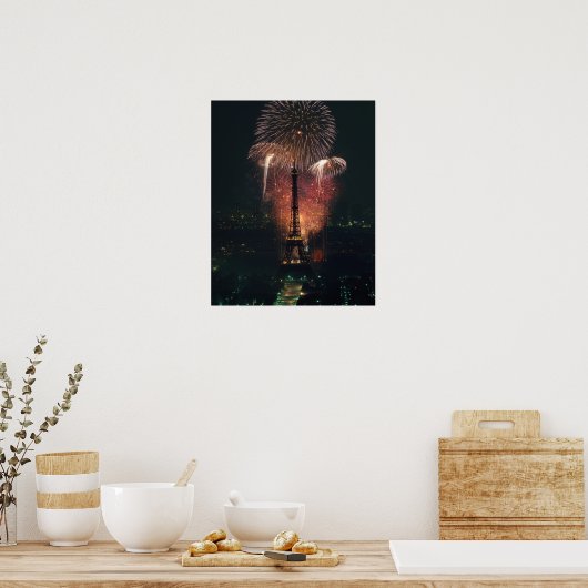 Fireworks, Eiffel Tower, Parijs, Frankrijk Poster (Keuken)